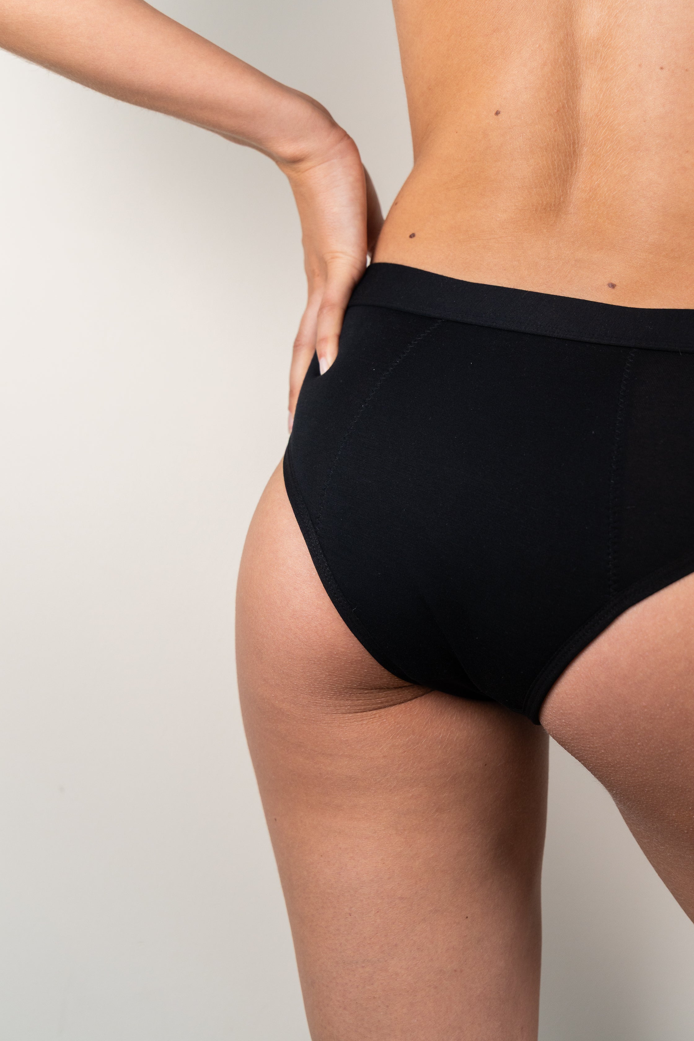 zwart katoen menstruatieondergoed - zware dagen