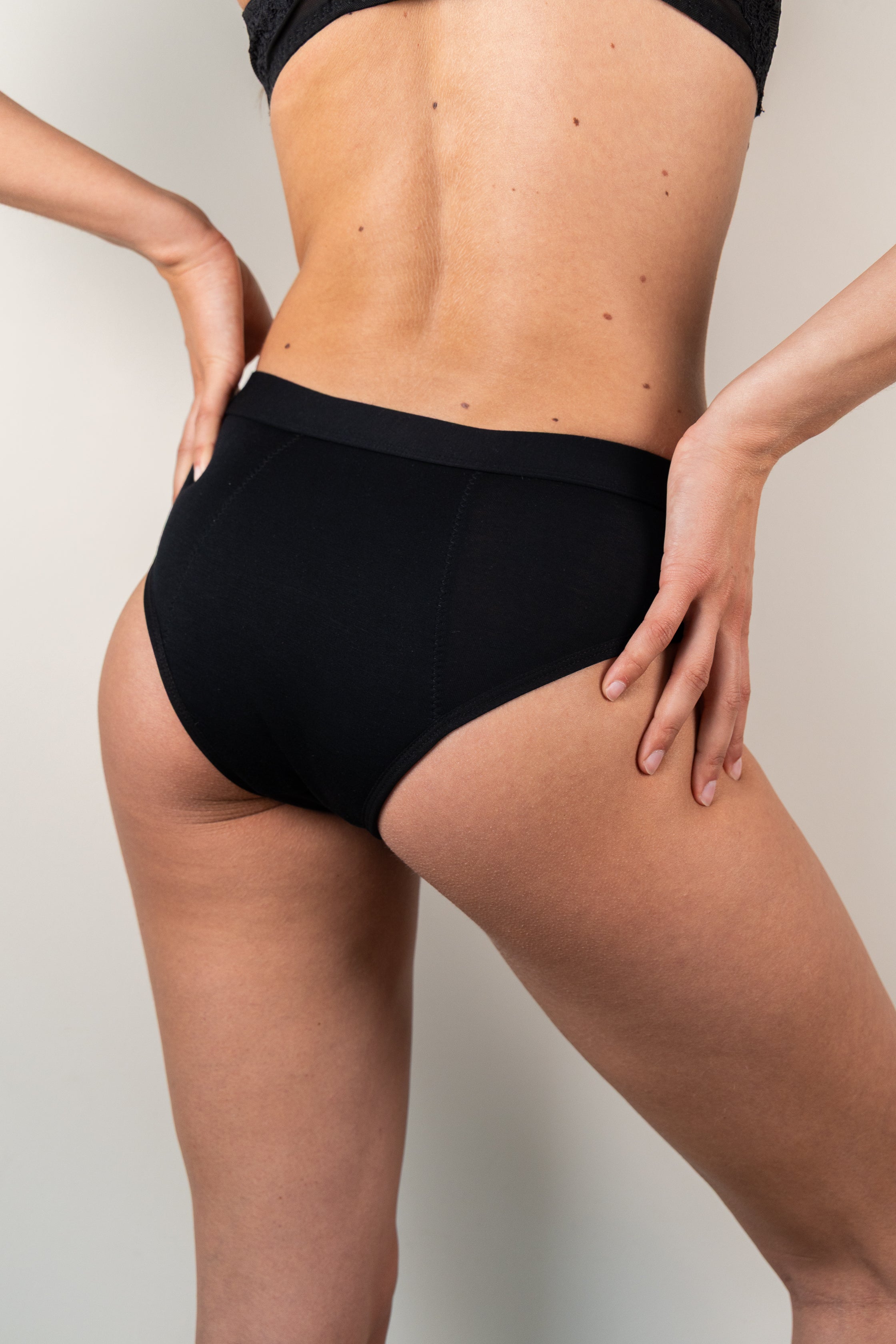 zwart katoen menstruatieondergoed - zware dagen